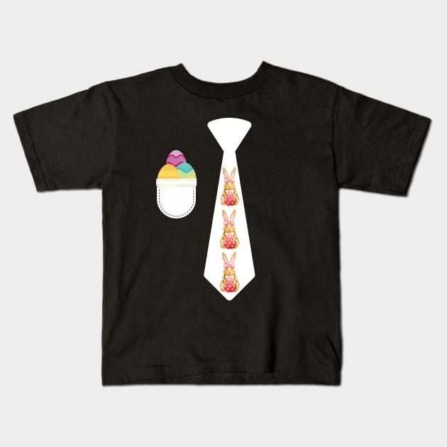 Easter bunny tie Easter rabbit costume Cute Easter outfit Easter tuxedo Kids T-Shirt by Artstastic